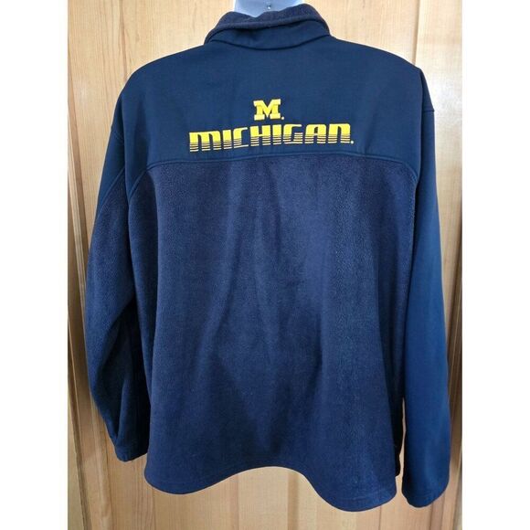 Vintage Columbia Univ of Michigan Fleece Jacket Full Zip Navy L - Picture 2 of 13